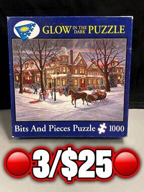 Victorian Christmas Bits And Pieces Glow In The Dark Puzzle 1000 pc SALE🔴3/$25!